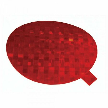 GROTE Reflector, 3 In. Round, Red, Stick-On, Class A Tape 41142